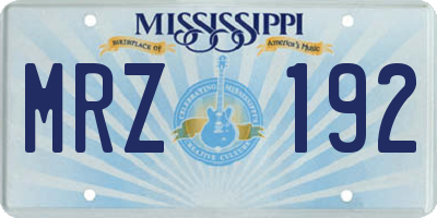MS license plate MRZ192