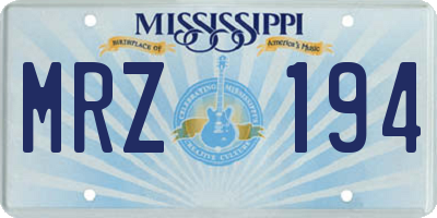 MS license plate MRZ194