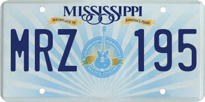 MS license plate MRZ195