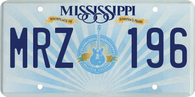 MS license plate MRZ196