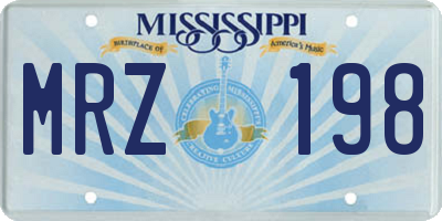 MS license plate MRZ198