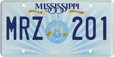 MS license plate MRZ201
