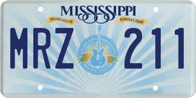 MS license plate MRZ211