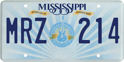 MS license plate MRZ214