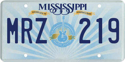 MS license plate MRZ219