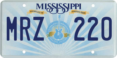 MS license plate MRZ220