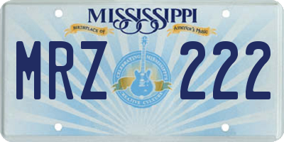 MS license plate MRZ222