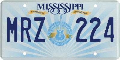 MS license plate MRZ224