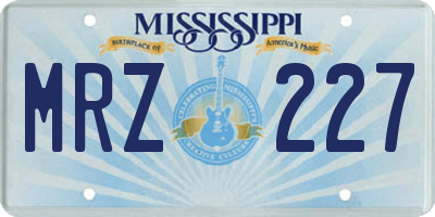 MS license plate MRZ227