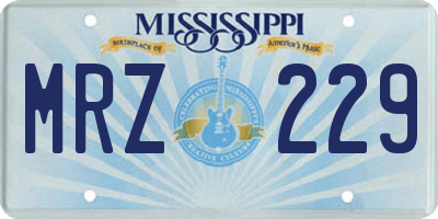 MS license plate MRZ229