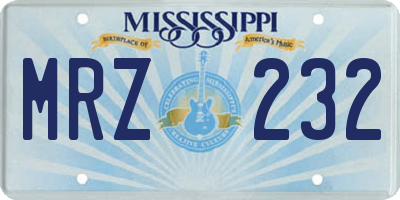 MS license plate MRZ232
