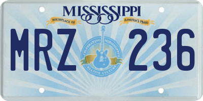 MS license plate MRZ236
