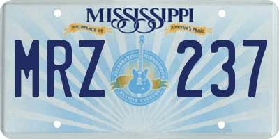 MS license plate MRZ237