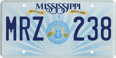 MS license plate MRZ238