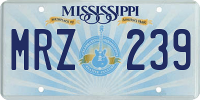 MS license plate MRZ239