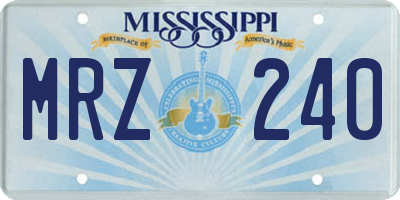 MS license plate MRZ240