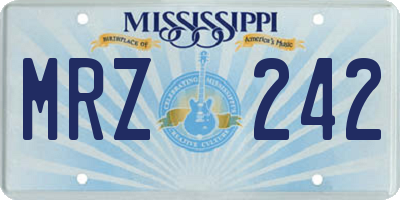MS license plate MRZ242
