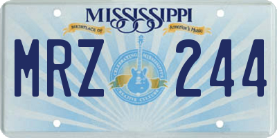 MS license plate MRZ244