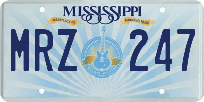 MS license plate MRZ247