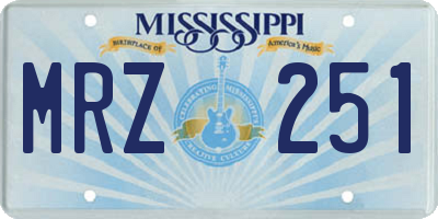 MS license plate MRZ251