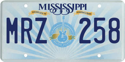 MS license plate MRZ258