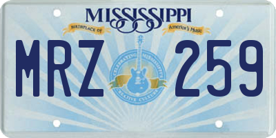 MS license plate MRZ259