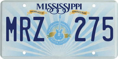 MS license plate MRZ275