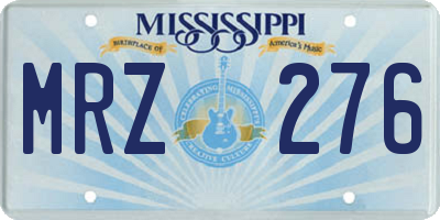 MS license plate MRZ276