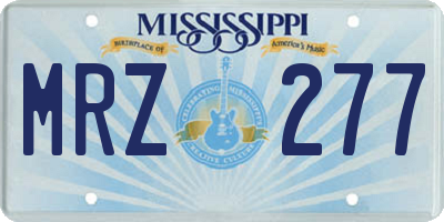 MS license plate MRZ277