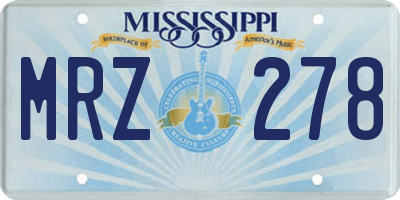 MS license plate MRZ278