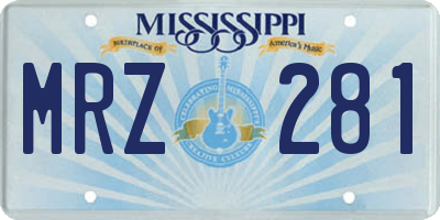 MS license plate MRZ281