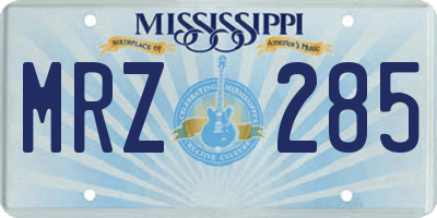 MS license plate MRZ285