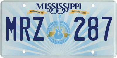 MS license plate MRZ287