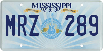 MS license plate MRZ289