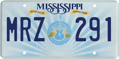 MS license plate MRZ291