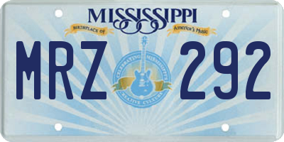 MS license plate MRZ292