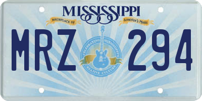 MS license plate MRZ294