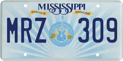 MS license plate MRZ309