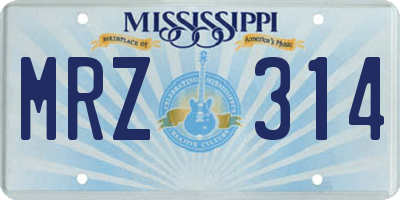 MS license plate MRZ314