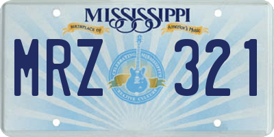 MS license plate MRZ321