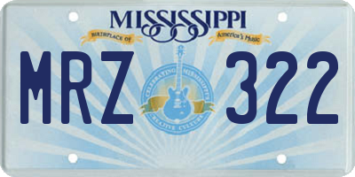 MS license plate MRZ322