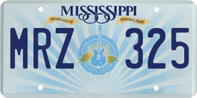 MS license plate MRZ325