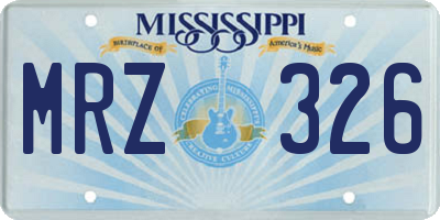 MS license plate MRZ326