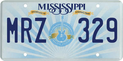 MS license plate MRZ329
