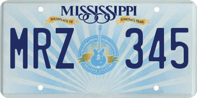 MS license plate MRZ345
