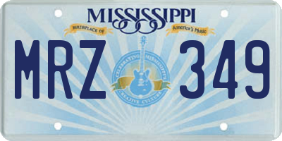 MS license plate MRZ349