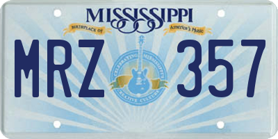 MS license plate MRZ357