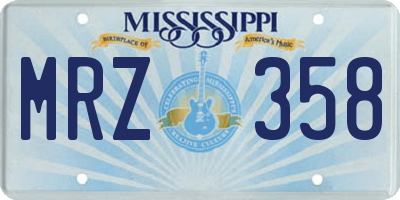 MS license plate MRZ358