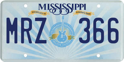 MS license plate MRZ366