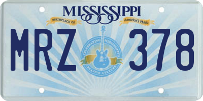 MS license plate MRZ378